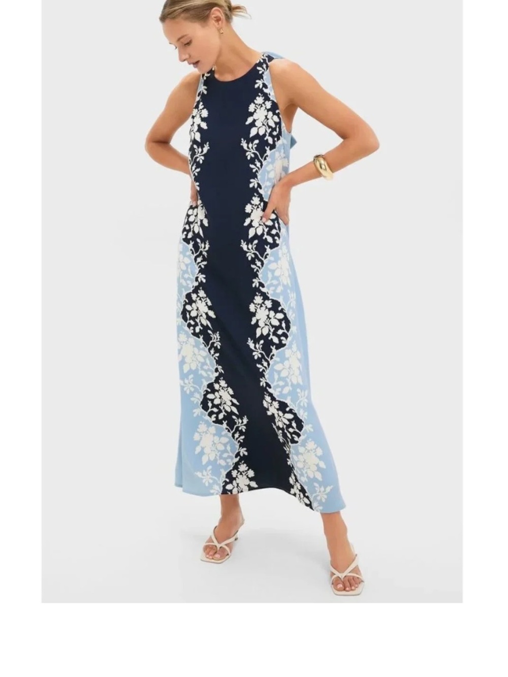 Tuckernuck Blue Fog Portia Floral Maxi Dress - Light Blue & Navy - Picture 6 of 7